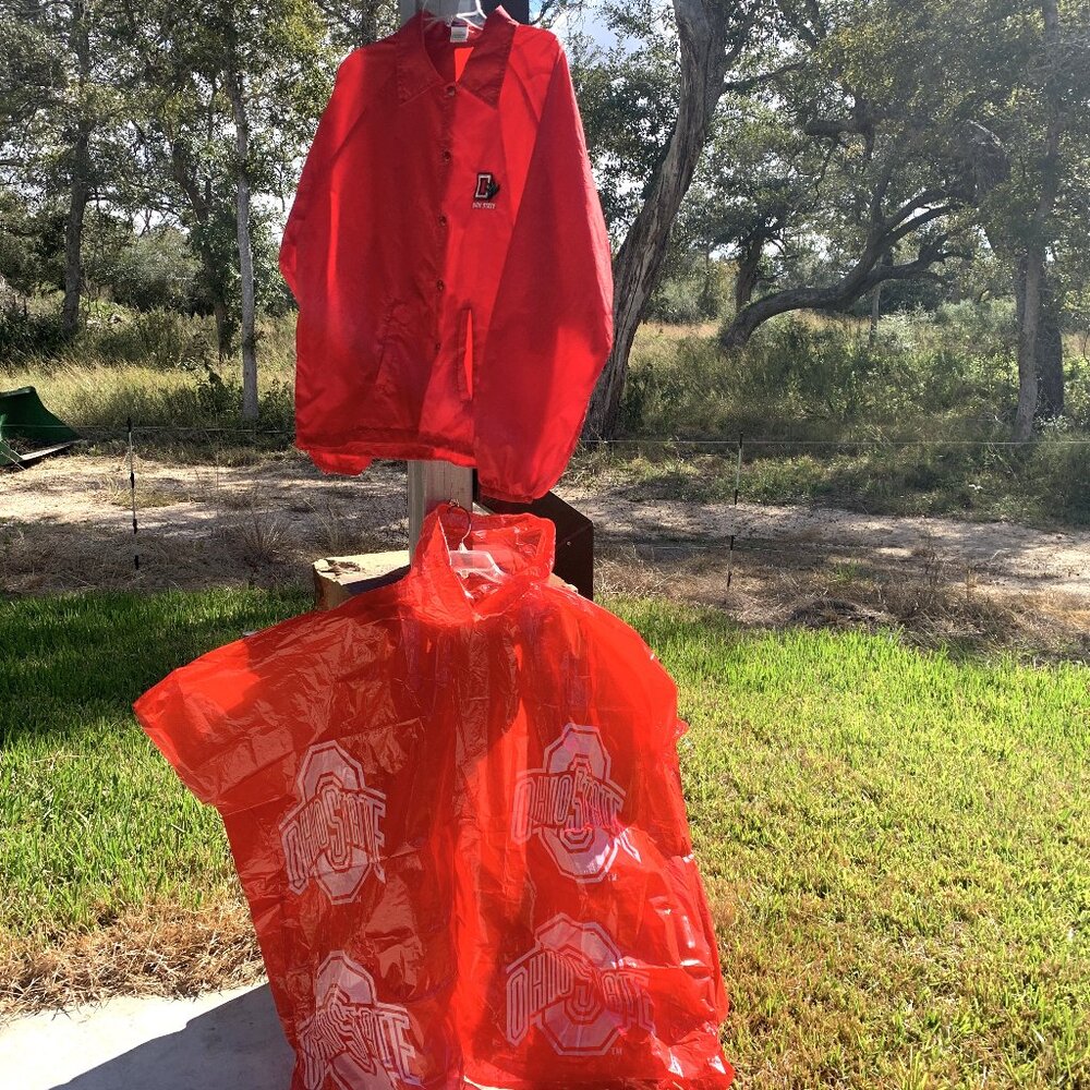 FANWEAR - 2pc lot OHIO STATE BUCKEYES Windbreaker jack & rain poncho gear